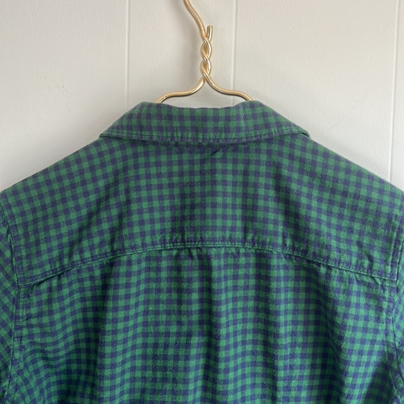 Eddie Bauer Flannel Green & Blue Gingham Women’s Size Small - Picture 3 of 14